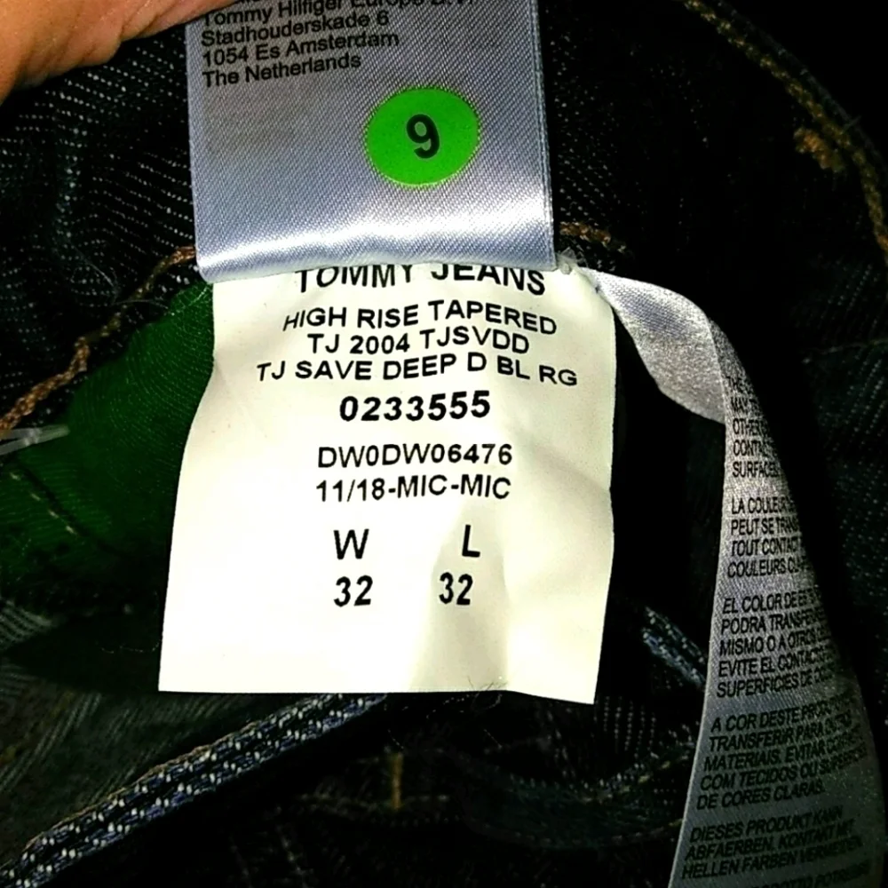 Tommy Hilfiger High Rise Tapered Recycle Jeans 32 X 28
